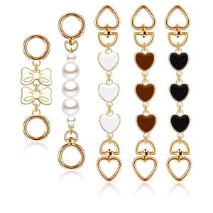 🆕 5 Pcs Bag Extender Chain Purse Strap Extender Gold Metal Bag Replacement Chain